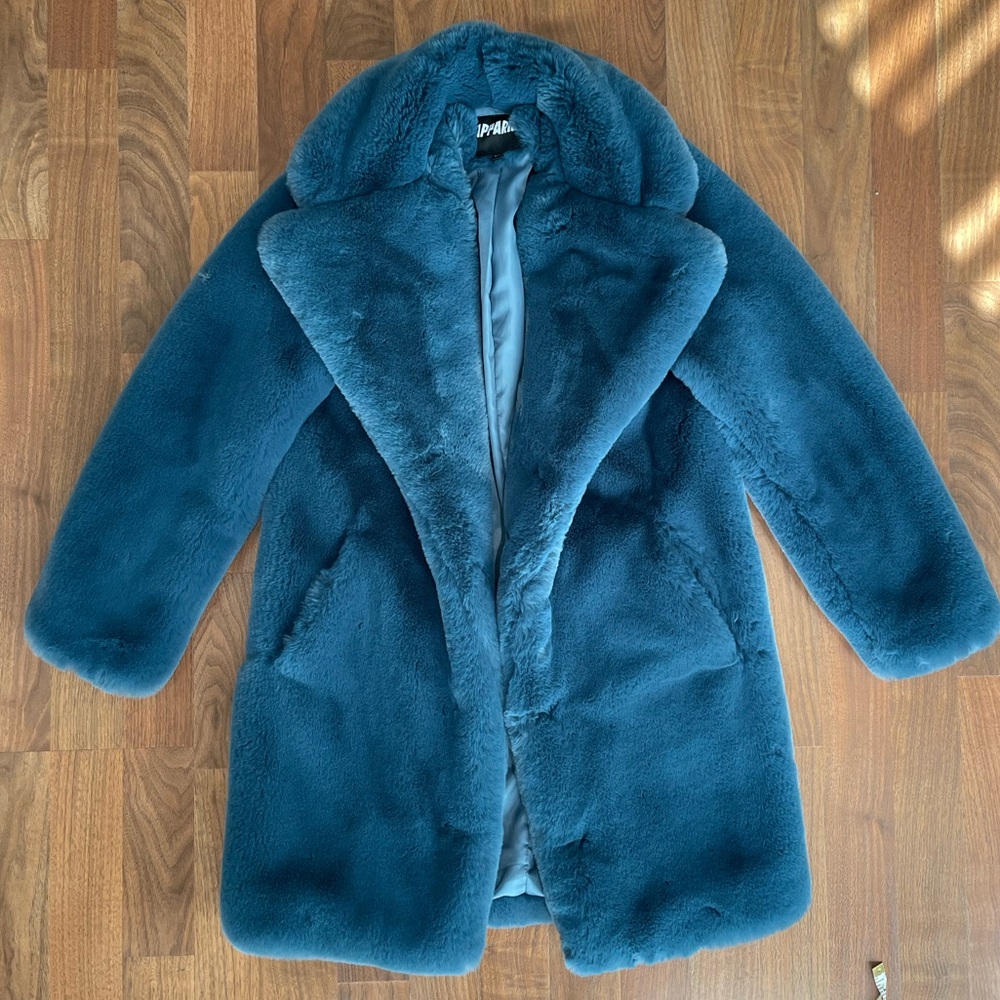 Apparis Stone  Blue Faux Fur Jacket